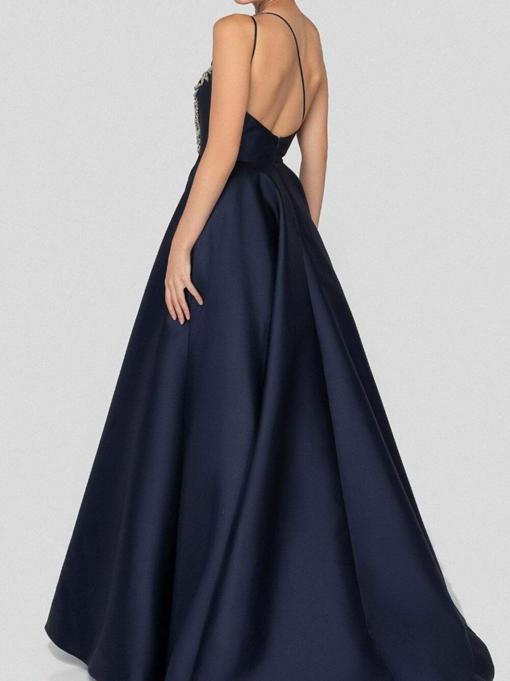 NWT Terani Couture 1912E9202 One Shoulder Formal Dance Navy size 16 - Picture 3 of 6